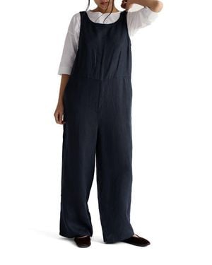 Seasalt Cornwall Salt Air Wide Leg Linen Jumpsuit - Blue