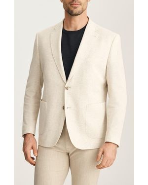 34 Heritage Matteo Slim Fit Linen & Cotton Blend Piqué Sport Coat - Natural