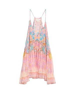CAMILLA Gaudi Print Racerback Gathered Silk Top - Pink