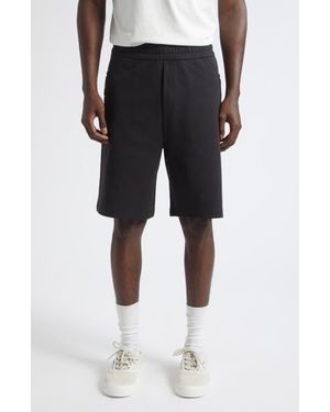 Moncler Cotton Blend Interlock Shorts - Black