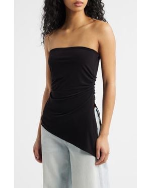 BDG Ines Asymmetric Hem Bandeau Top - Black