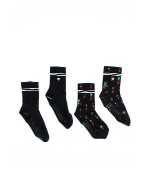 Arebesk 2-Pack Classic Crew Grip Socks - Black