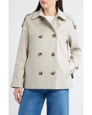 Sam Edelman Double Breasted Water Repellent Swing Jacket - Natural