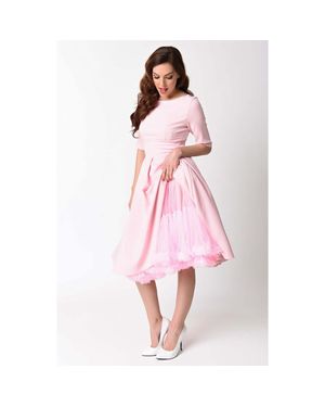 Unique Vintage Ruffled Petticoat Crinoline - Pink