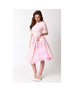 Unique Vintage Ruffled Petticoat Crinoline - Pink