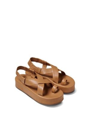 Beek Caracara Leather Flatform Sandal - Brown