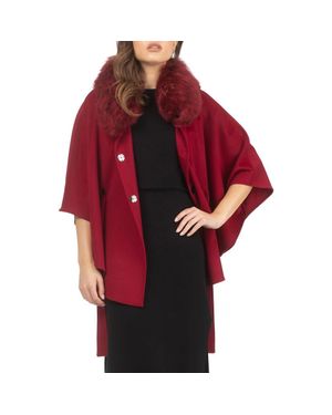 Gorski Wool Belted Cape - Red