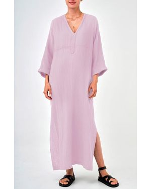 ocean + main Gauze Arc Seam Caftan - Pink