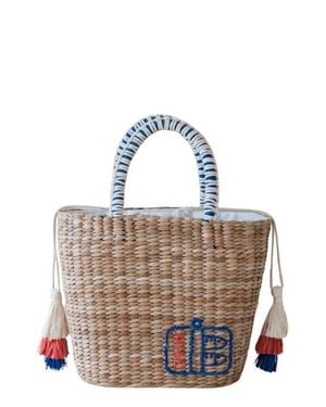 LIKHÂ Sardine Can Embroidered Tote Bag - Blue