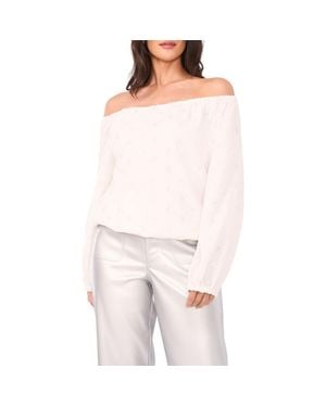 Vince Camuto Sequin Off The Shoulder Long Sleeve Shirt - Multicolor