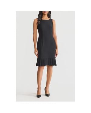 Kasper Pleat Hem Sleeveless Sheath Dress - Black