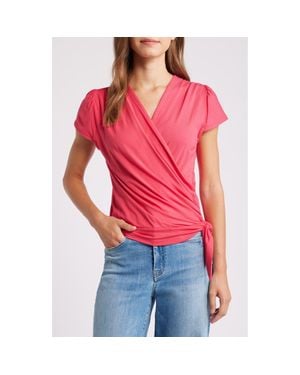 Loveappella Faux Wrap Top - Pink