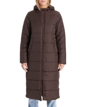 Modern Eternity Maternity Modern Eternity 3-In-1 Long Quilted Waterproof Maternity Puffer Coat - Brown
