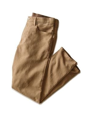 Marine Layer Flex Terry Slim Straight 5-Pocket Pants - Brown