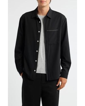 KROST Blanket Stitch Button-Up Shirt - Black
