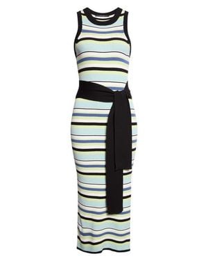 Toccin Piper Stripe Variegated Rib Sleeveless Dress - Multicolor