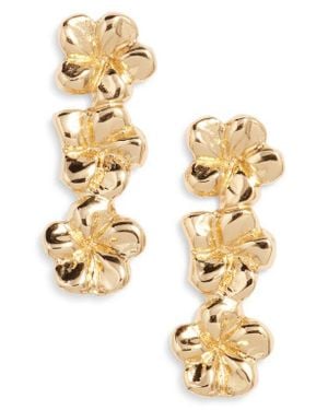 Kiara by Ki-Ele Melia Plumeria Stud Earrings - Metallic