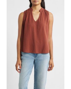 Cloth & Stone Pintucked Sleeveless Top - Red