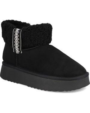 MIA Iceland Faux Shearling Platform Bootie - Black