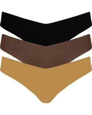 Commando Microfiber Assorted 3-Pack Thongs - Black