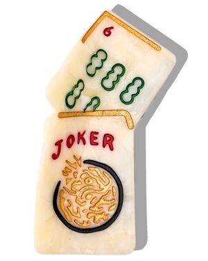Solar Eclipse Hand Painted Mini Mahjong Claw Clip - Natural
