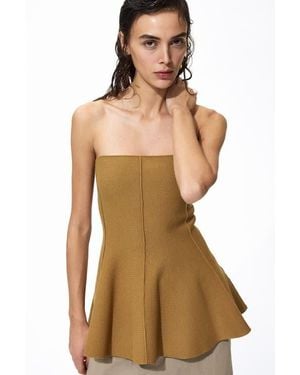 H&M Peplum Tube Top - Brown
