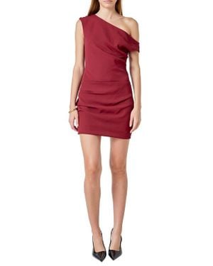 Endless Rose One-Shoulder Minidress - Red