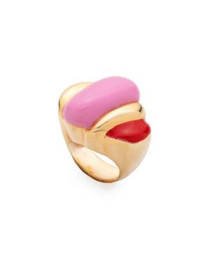 Sterling King Bellmer Enamel Ring - Pink
