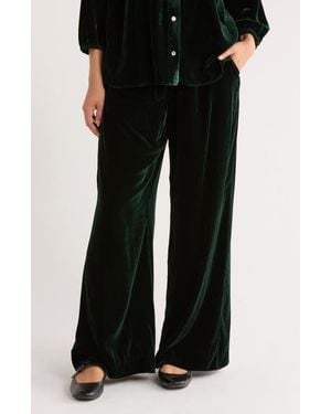 Marine Layer Bella Velvet Drawstring Pants - Black