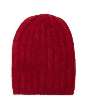 Johnstons of Elgin Bhaltair Cashmere & Silk Rib Beanie - Red
