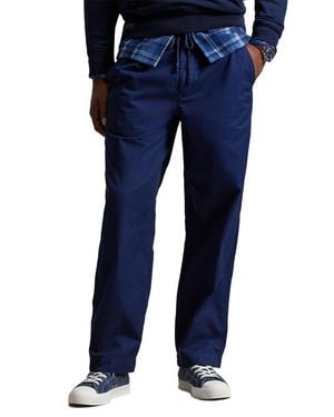 Polo Ralph Lauren Prepster Pleated Cotton Twill Easy Drawstring Pants - Blue
