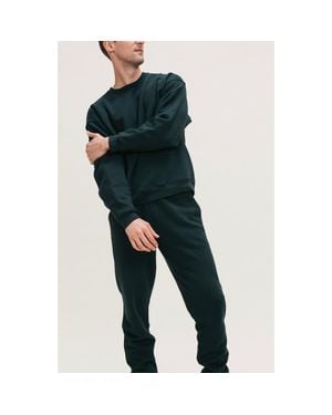 Ocio Organic Cotton Teddy Oversized Crewneck - Blue