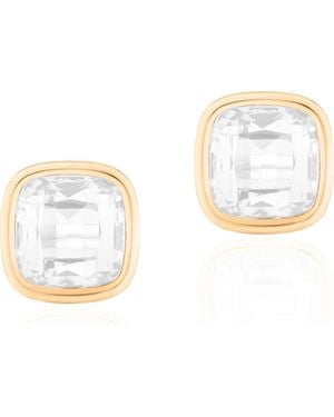 Goshwara Manhattan Cushion Cut Stud Earrings - White