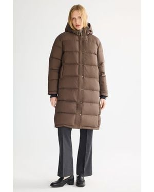 Orolay Puff-O Mid-Length Down Puffer Jacket - Brown