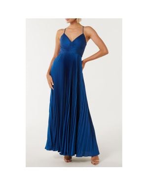 EVER NEW Geri Pleated Tie Back Maxi Dress - Blue