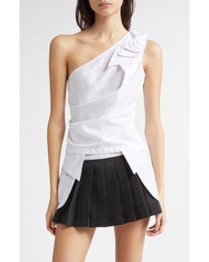 Ashley Williams Bow One-Shoulder Top - White