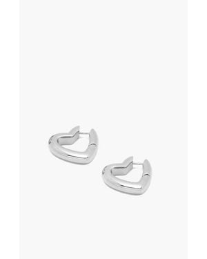Yoj Loff Mini Heart Hoop Earrings - White