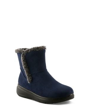 Flexus by Spring Step Daeloriah Water Resistant Faux Fur Bootie - Blue