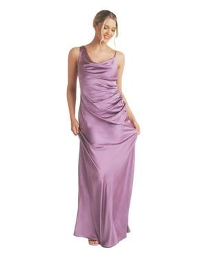 Six Stories Cowl Front Asymmetric Bridesmaid Dress - Pink
