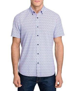 Con.struct Slim Fit Circle Geo Performance Short Sleeve Shirt - White