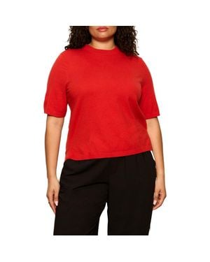 Sanctuary Perfect Short Sleeve Sweater T-Shirt - Red
