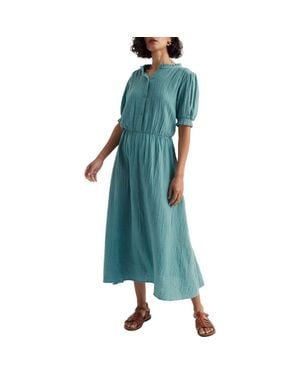 Seasalt Cornwall Shore Path Organic Cotton Gauze Midi Dress - Green
