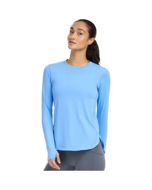 BloqUV Long Sleeve Sun And Uv Protection Relaxed Scallop Top - Blue