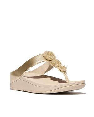 Fitflop Fino Beadie-Button Metallic Toe-Post Sandals