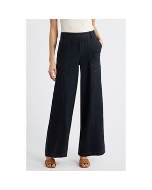 Wit & Wisdom Glider Skyrise Pull-On Wide Leg Pants - Blue