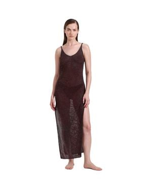 Luma Gottex Solar Shimmer Knit Dress Cover-Up - Red