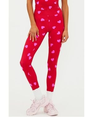 Beach Riot Piper Print Leggings - Red