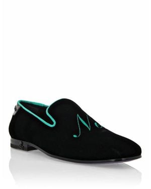 Philipp Plein Velvet Loafers - Black