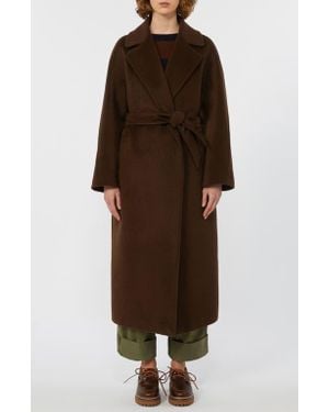Weekend by Maxmara Tempera Wool & Alpaca Blend Wrap Coat - Brown