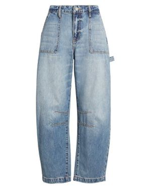 Hidden Jeans Crop Barrel Jeans - Blue